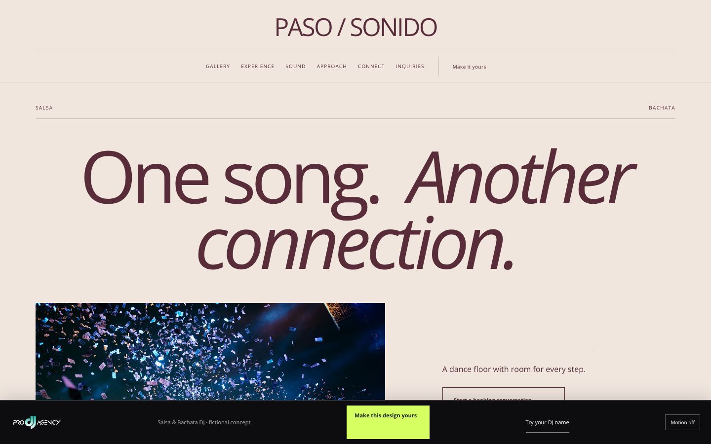 Salsa & Bachata DJ - actual rendered website preview
