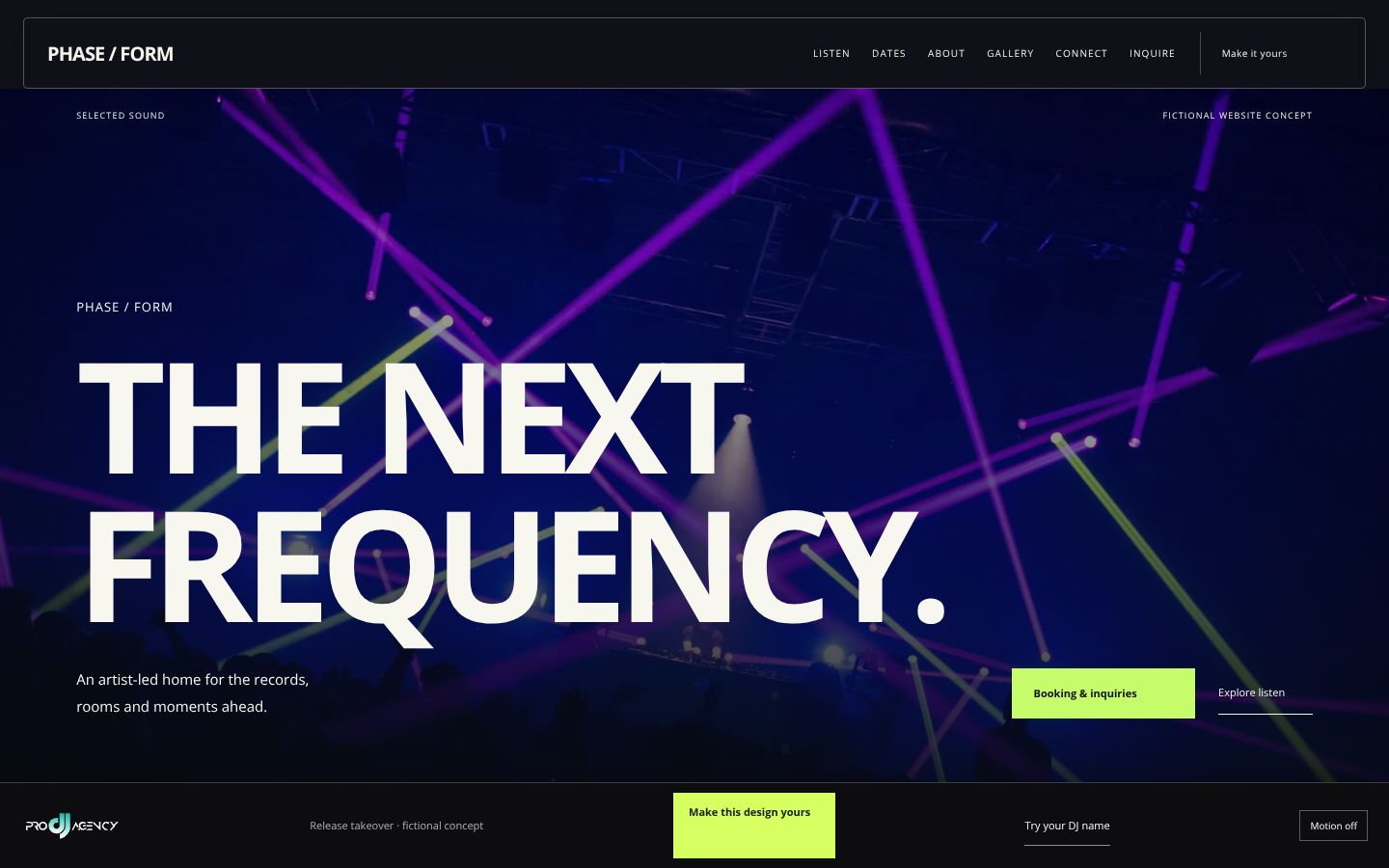 Release takeover - actual rendered website preview