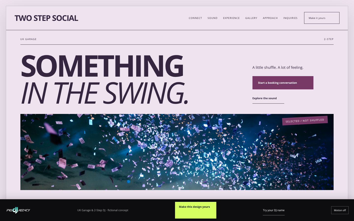 UK Garage & 2-Step DJ - actual rendered website preview